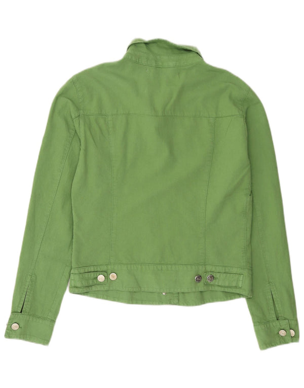 Sergio Tacchini Womens Milano Crop Utility Jacket UK 12 Medium Green Cotton