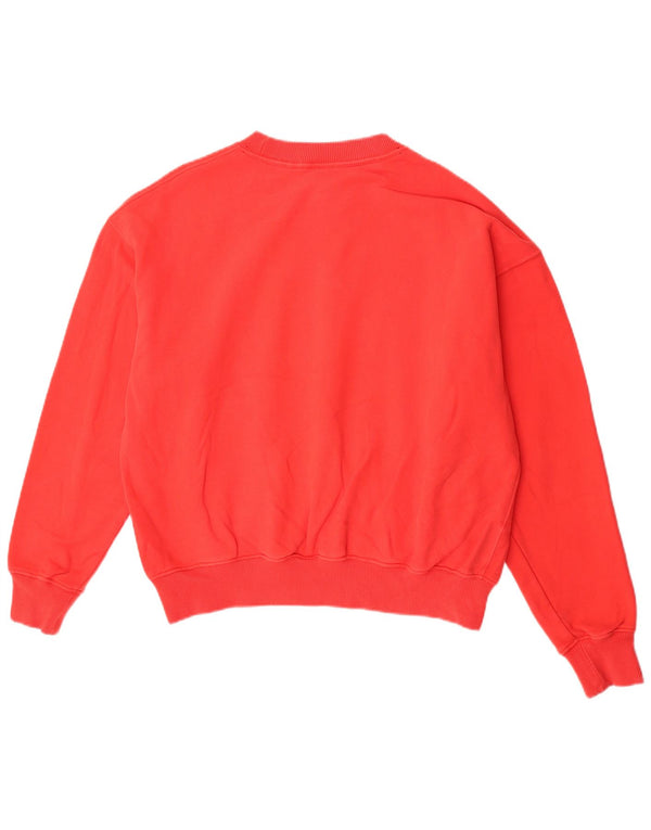 Superdry Womens Oversized Sweatshirt Jumper UK 14 Large  Red Cotton