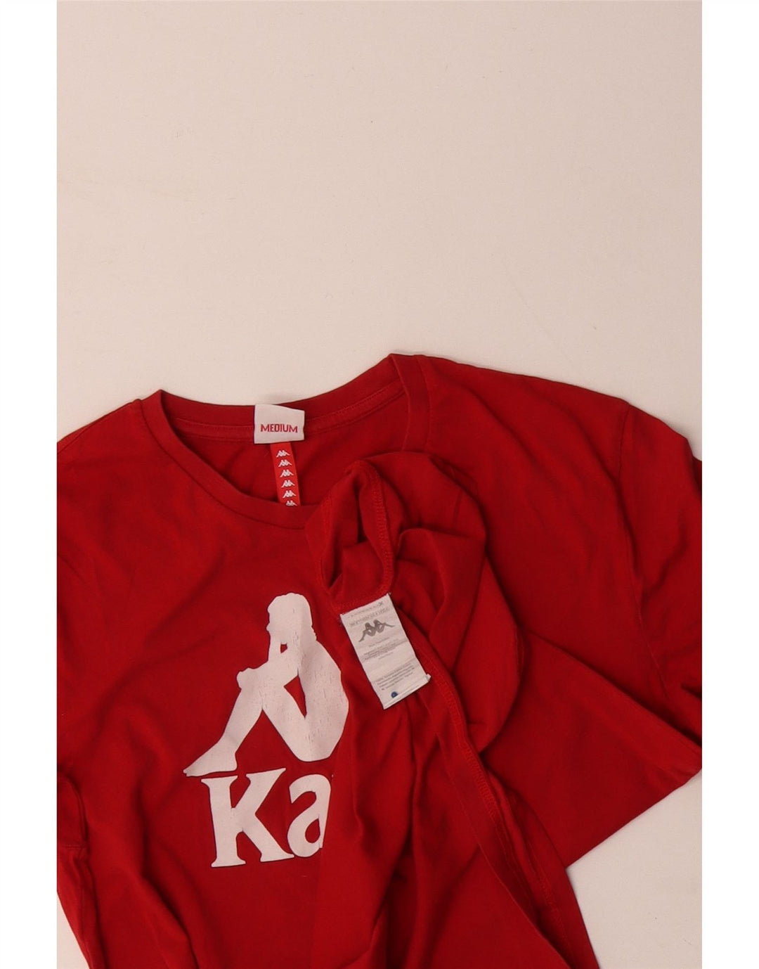 KAPPA Mens Graphic T-Shirt Top Medium Red Cotton