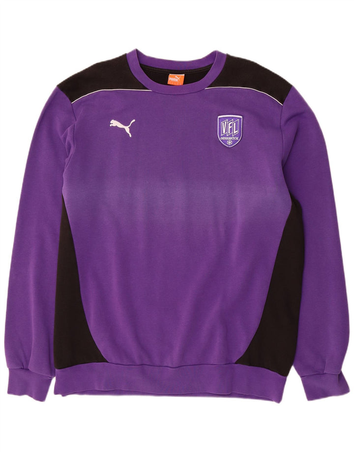 PUMA Mens Osnabruck Sweatshirt Jumper 2XL Purple Colourblock Cotton