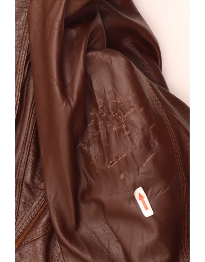 Roger Kent Mens Leather Jacket UK 40 Large Brown