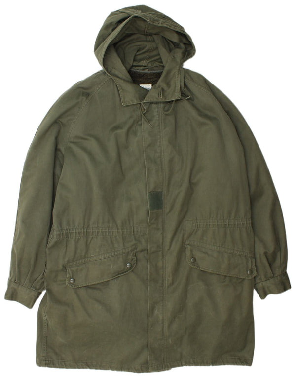 Vintage Mens Hooded Parka Jacket UK 40 Large Green