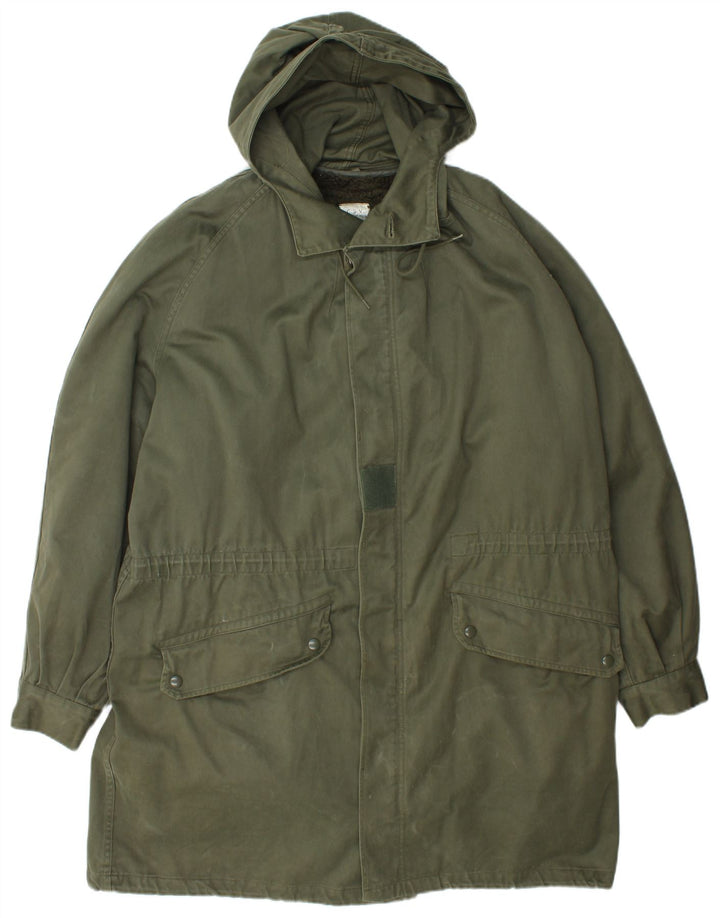Vintage Mens Hooded Parka Jacket UK 40 Large Green