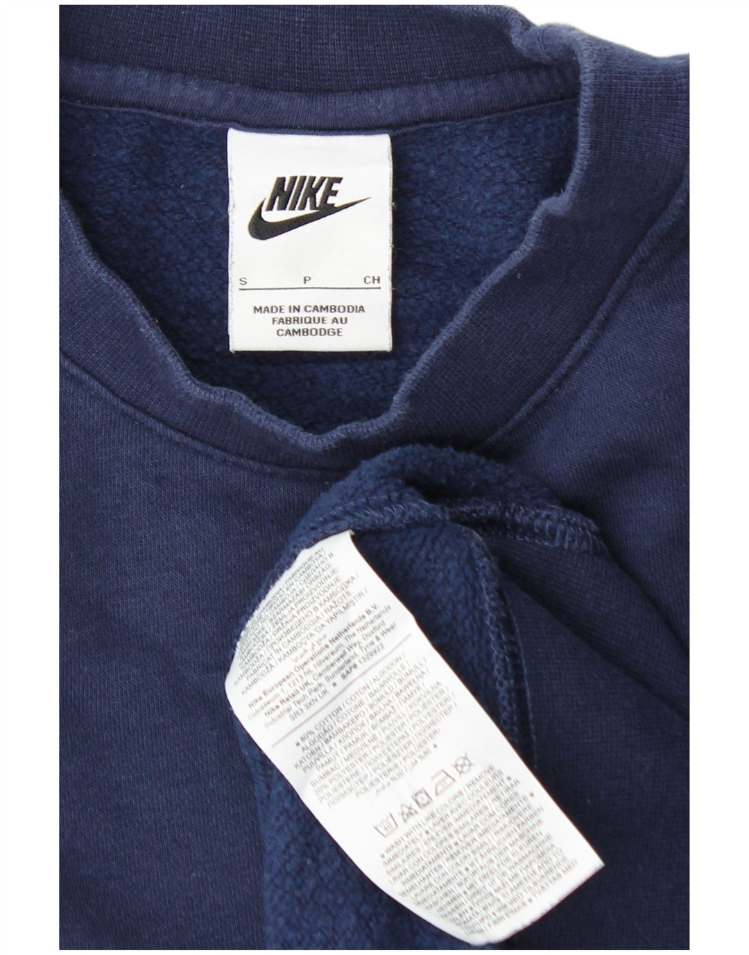 NIKE Mens Sweatshirt Jumper Small Navy Blue Cotton