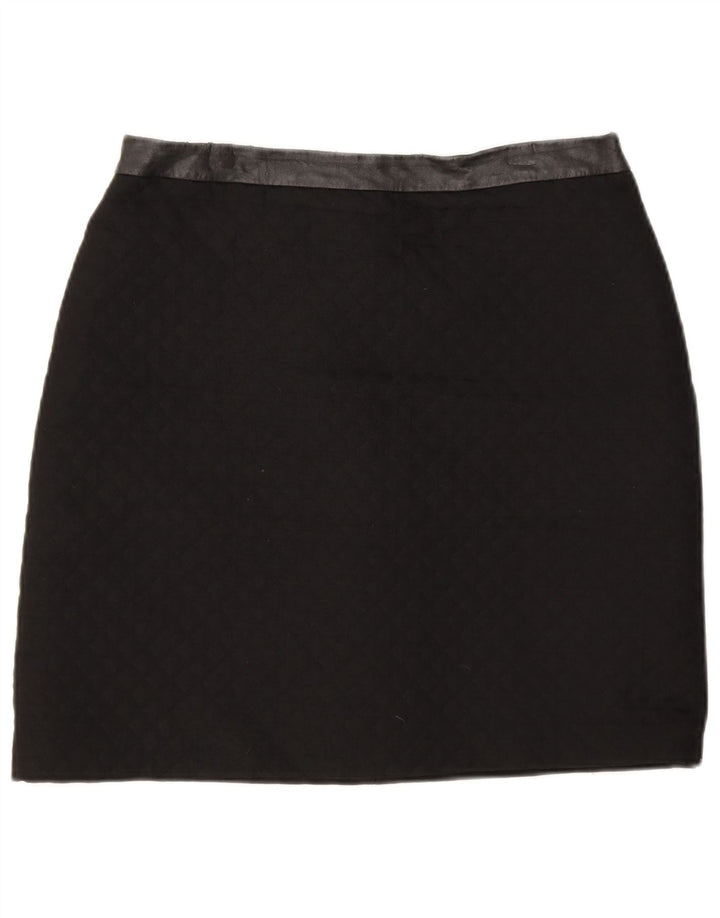 Marks & Spencer Womens Mini Skirt UK 12 Medium W30 Black Argyle/Diamond
