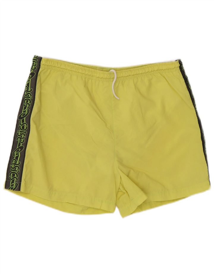 ASICS Mens Graphic Swimming Shorts Large Yellow Colourblock