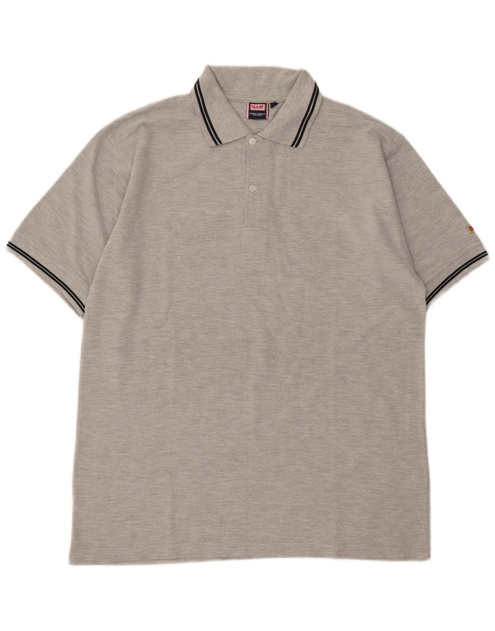 SLAM Mens Polo Shirt 2XL Grey Cotton