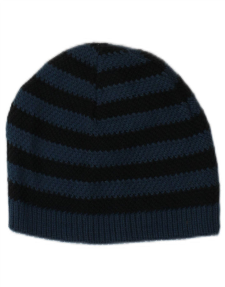Weird Fish Womens Graphic Knit Beanie Hat One Size Navy Blue Striped
