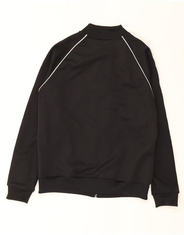 Adidas Womens Tracksuit Top Jacket UK 12 Medium Black Polyester