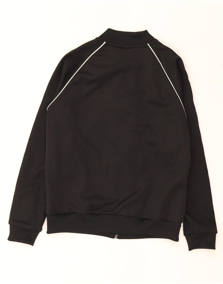 Adidas Womens Tracksuit Top Jacket UK 12 Medium Black Polyester