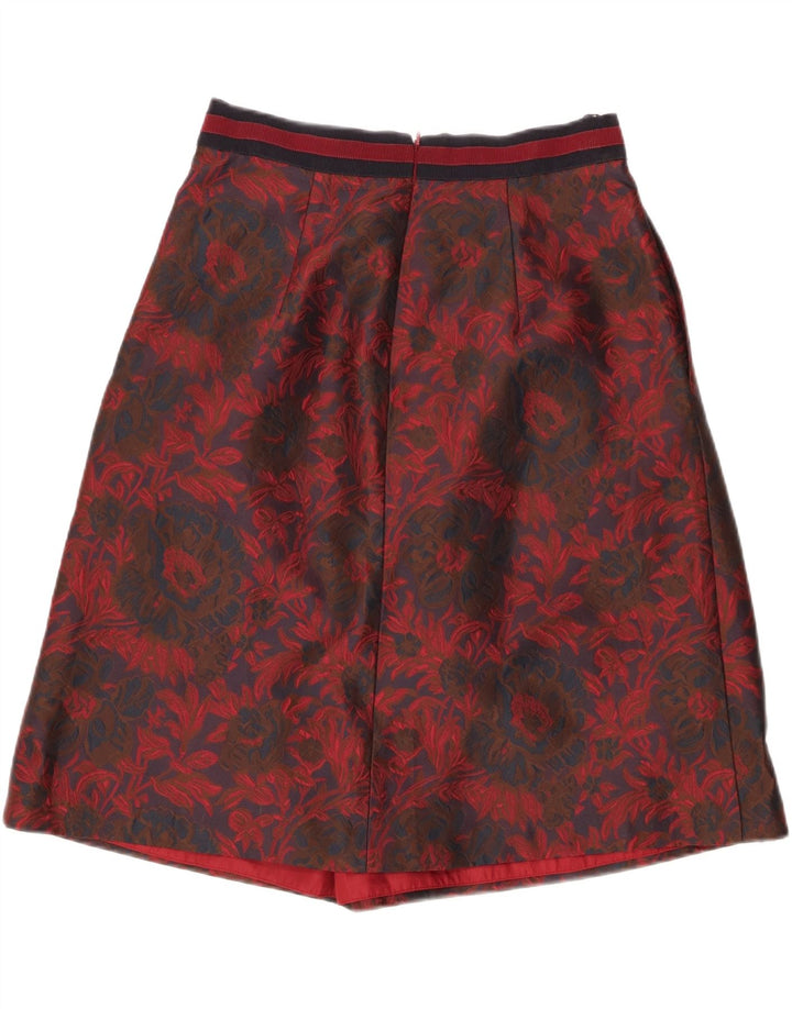 LUISA SPAGNOLI Womens A-Line Skirt IT 44 Medium W28  Red Floral Polyester