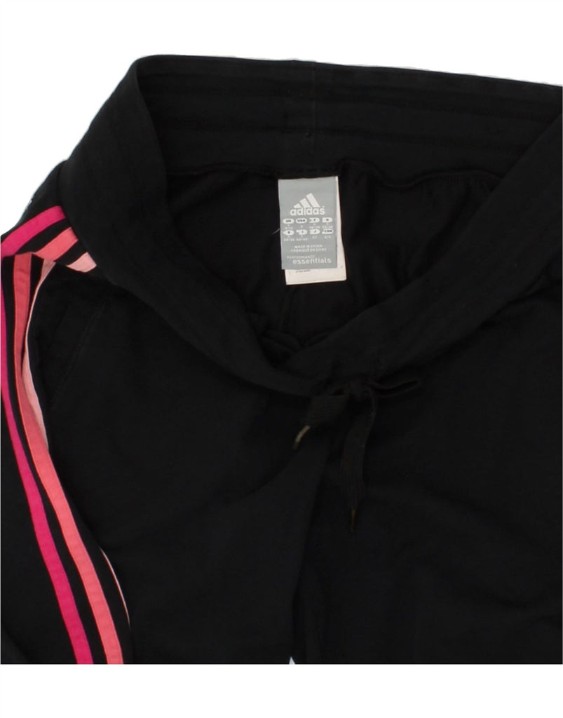 ADIDAS Womens Capri Tracksuit Trousers Joggers UK 8/10 Small Black Cotton Vintage Adidas and Second-Hand Adidas from Messina Hembry 