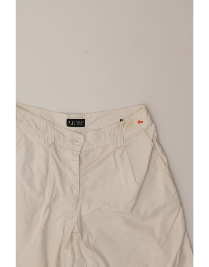 ARMANI Womens Chino Shorts UK 8 Small W28  White Cotton Vintage Armani and Second-Hand Armani from Messina Hembry 
