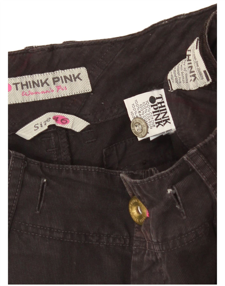 Think Pink Womens Cargo Shorts IT 46 Large W34 Grey Cotton
