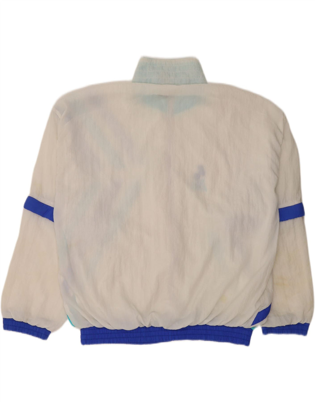 Vintage Womens Tracksuit Top Jacket UK 14 Medium White Colourblock
