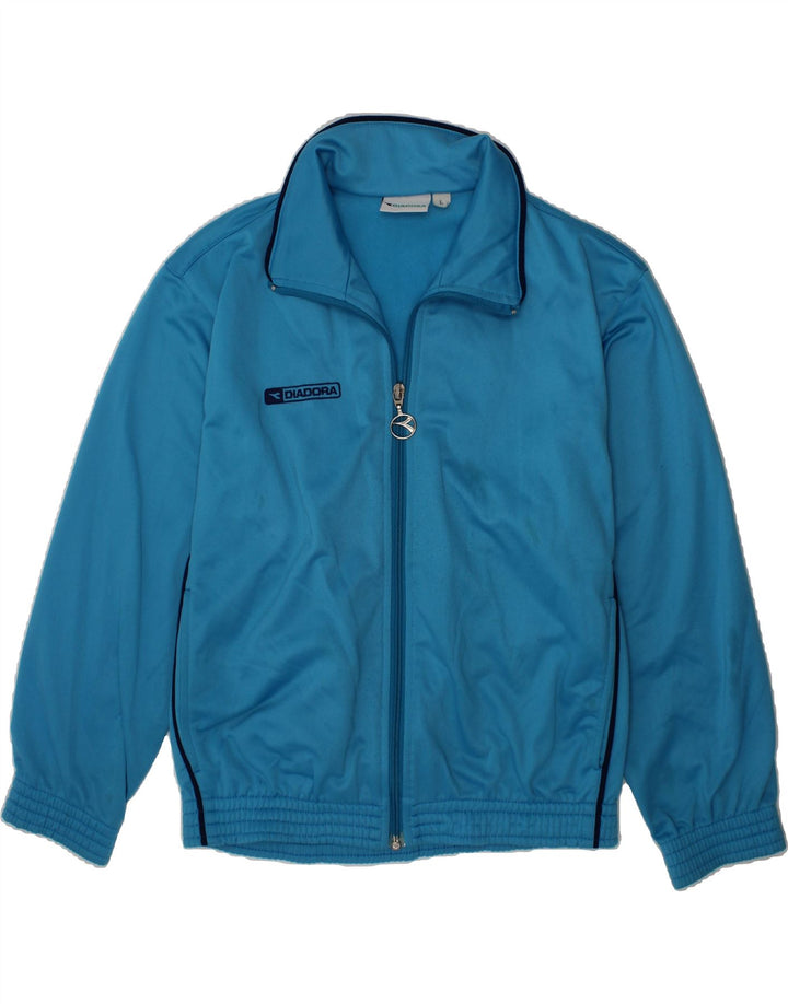 DIADORA Boys Tracksuit Top Jacket 9-10 Years Large Blue Vintage Diadora and Second-Hand Diadora from Messina Hembry 