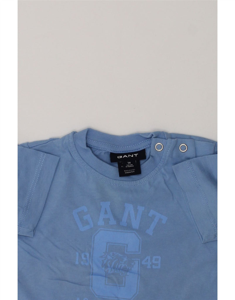 GANT Baby Boys Graphic T-Shirt Top 6-9 Months Blue Cotton | Vintage Gant | Thrift | Second-Hand Gant | Used Clothing | Messina Hembry 