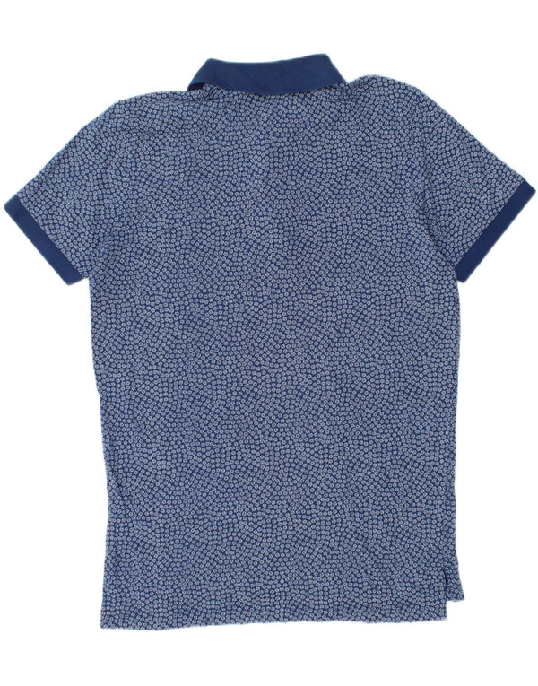 Brooks Brothers Mens Polo Shirt Medium Blue Floral Cotton