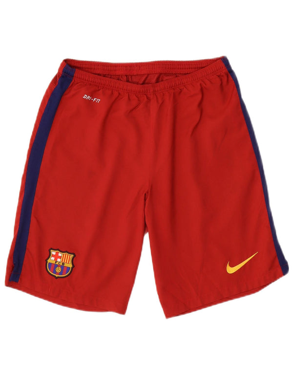 Nike Mens FCB Sport Shorts Small  Red Colourblock Polyester