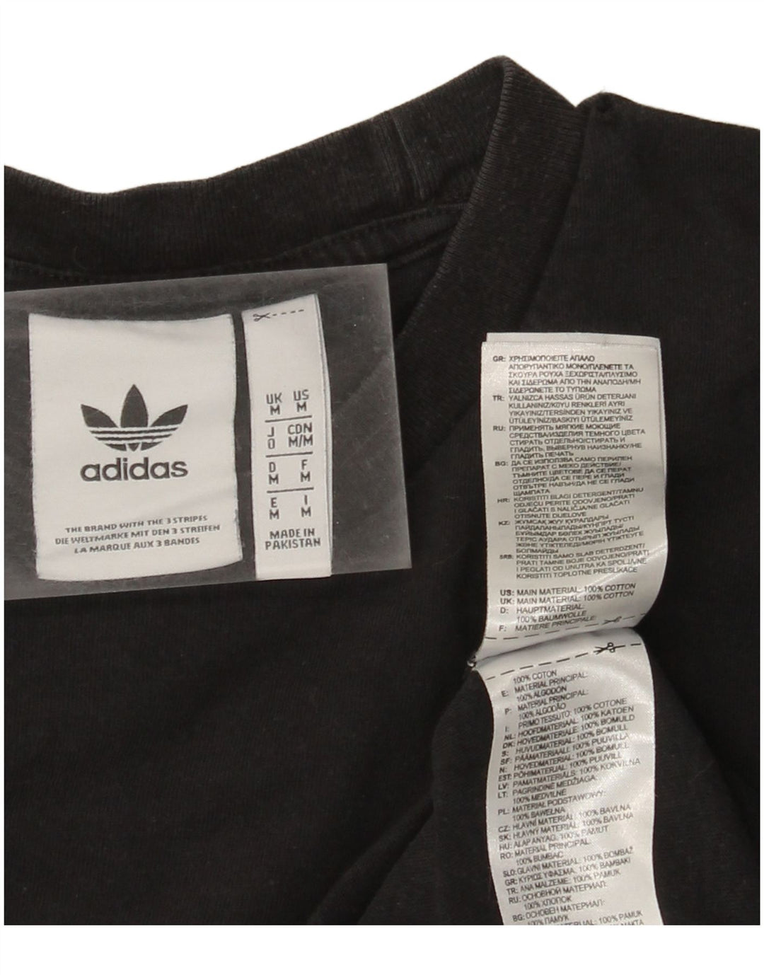 Adidas Mens Graphic T-Shirt Top Medium Black Cotton