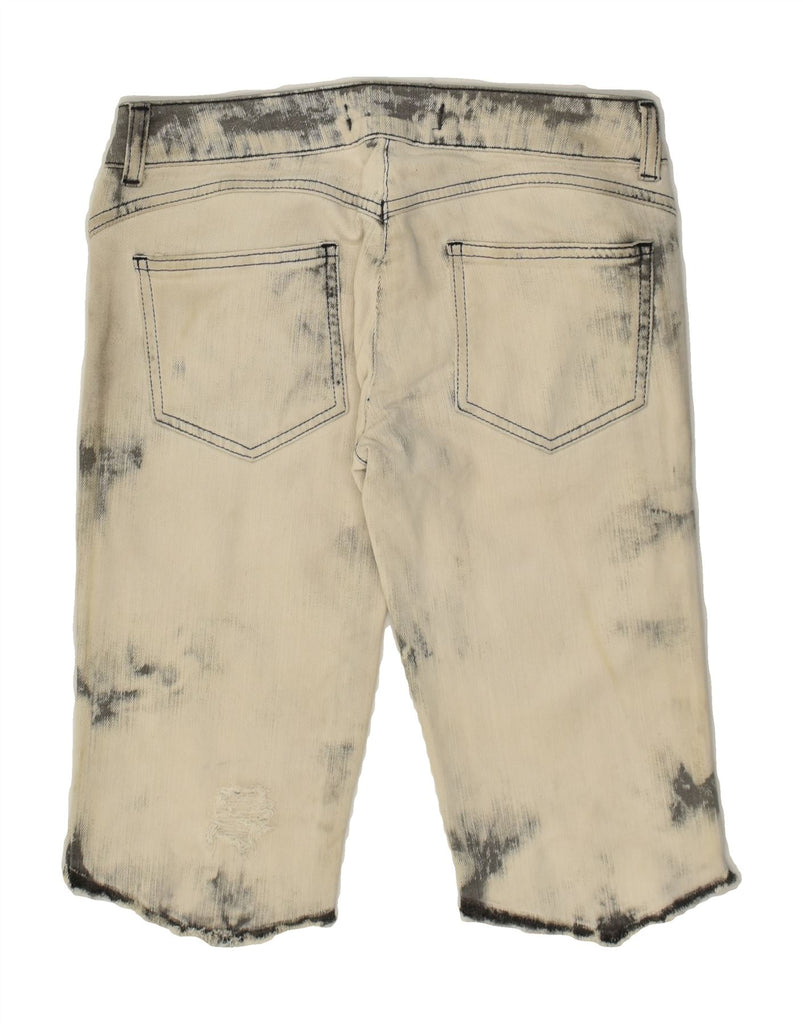 JUST CAVALLI Womens Denim Bermuda Shorts W26 Small Grey Tie Dye Cotton | Vintage Just Cavalli | Thrift | Second-Hand Just Cavalli | Used Clothing | Messina Hembry 