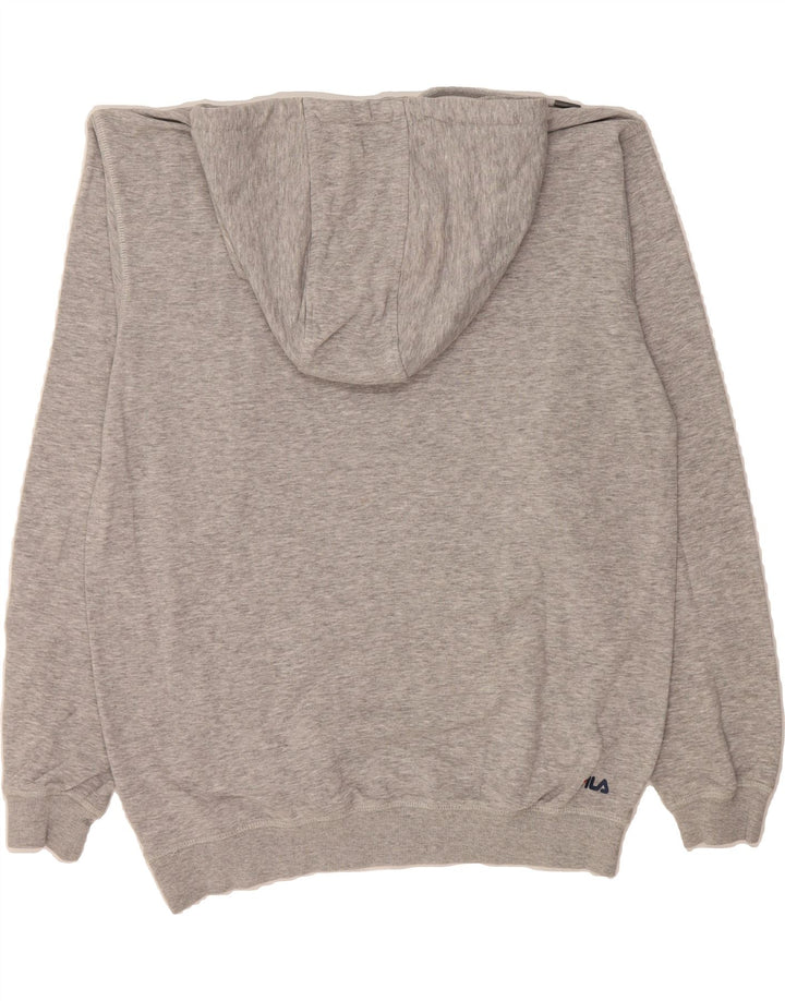 FILA Mens Graphic Hoodie Jumper Medium Grey Cotton Vintage Fila and Second-Hand Fila from Messina Hembry 