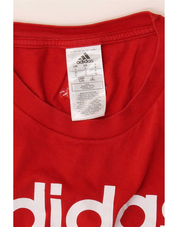 Adidas Mens Graphic T-Shirt Top Large Red Cotton