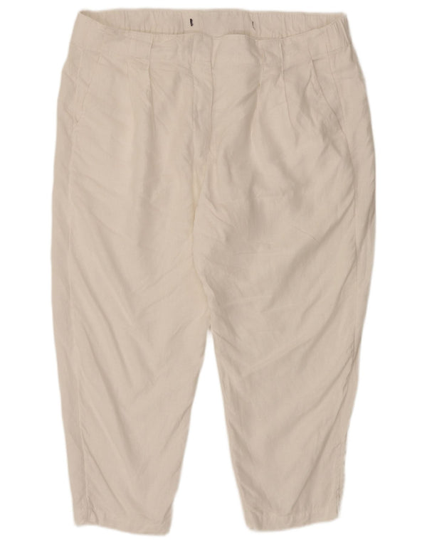 Marks & Spencer Womens Tapered Cropped Trousers UK 20 2XL W40 L25 White