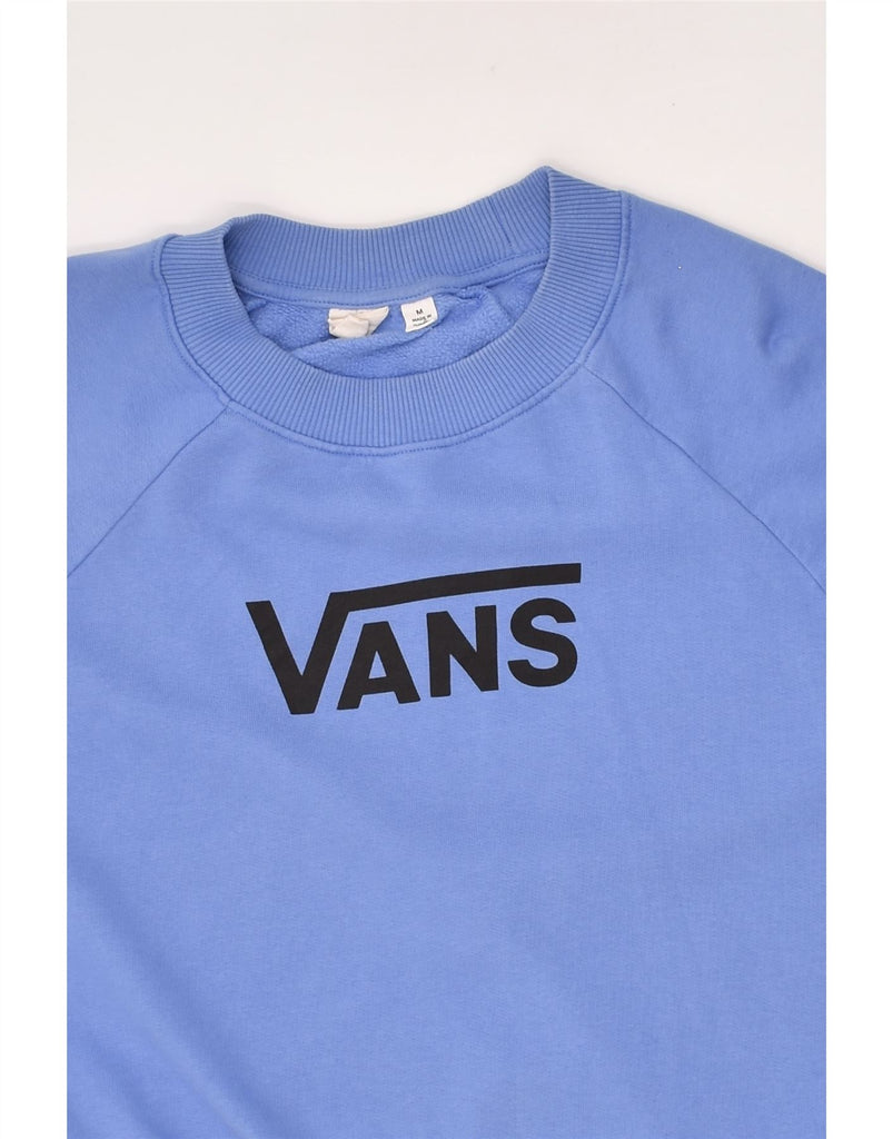 VANS Womens Sweatshirt Jumper UK 12 Medium Blue Cotton | Vintage Vans | Thrift | Second-Hand Vans | Used Clothing | Messina Hembry 