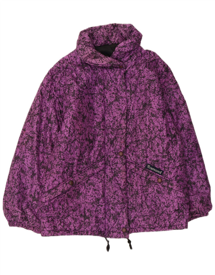 Vintage Womens Abstract Pattern Windbreaker Jacket IT 44 Medium Purple