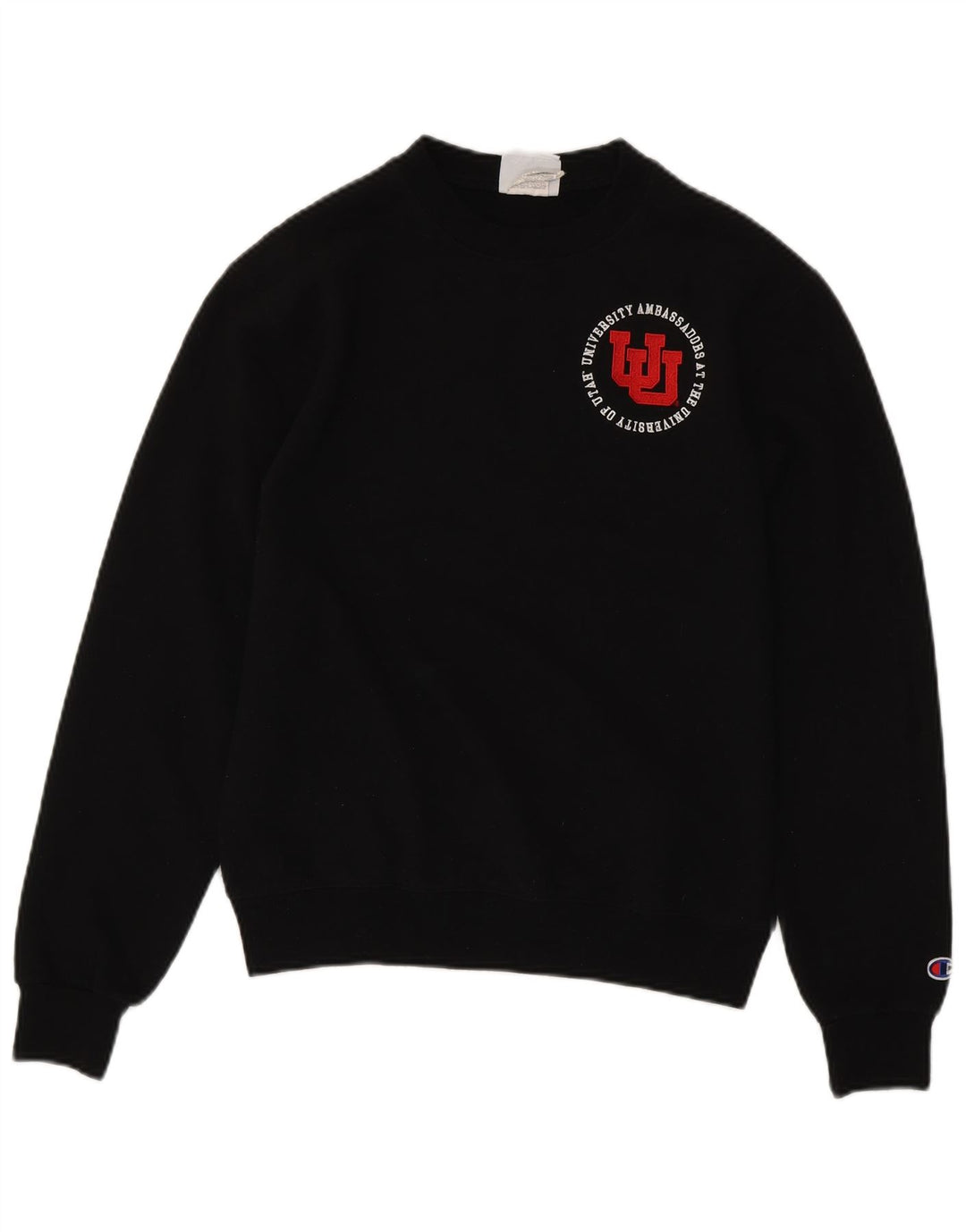 Champion Mens Graphic Sweatshirt Jumper Small Black Cotton