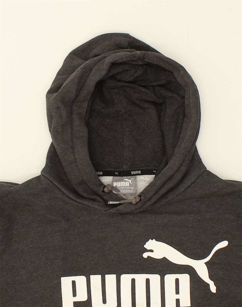 PUMA Mens Graphic Hoodie Jumper Medium Grey Cotton | Vintage Puma | Thrift | Second-Hand Puma | Used Clothing | Messina Hembry 