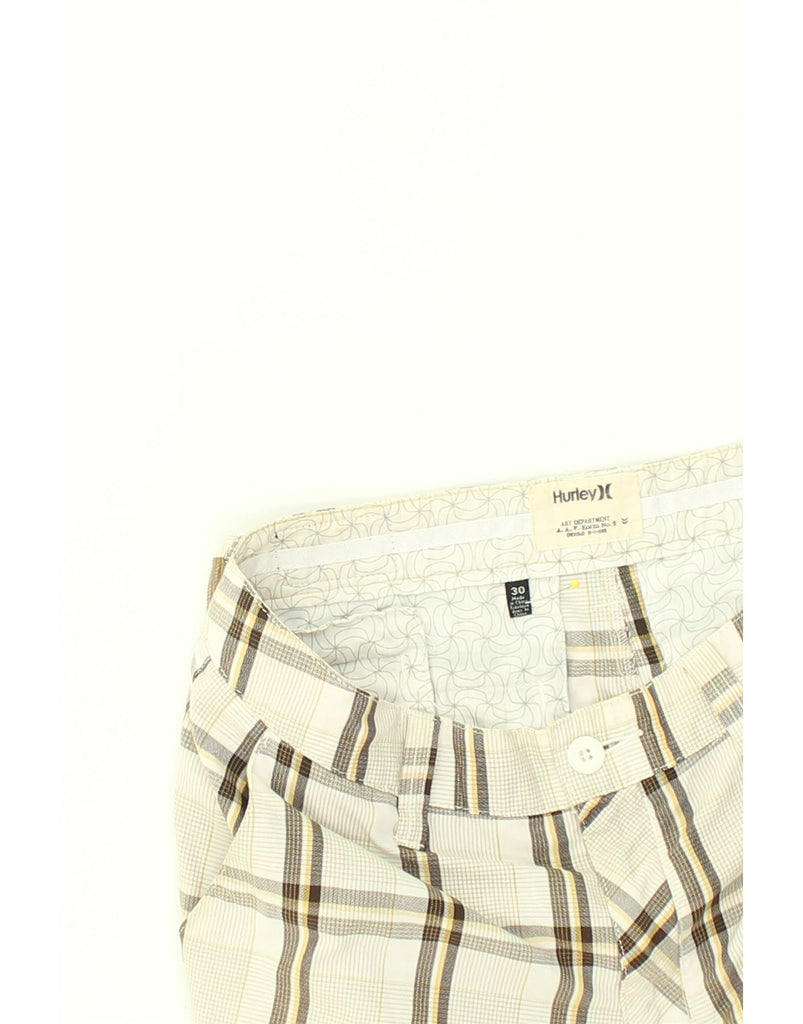 HURLEY Mens Chino Shorts W30 Medium Beige Check | Vintage Hurley | Thrift | Second-Hand Hurley | Used Clothing | Messina Hembry 