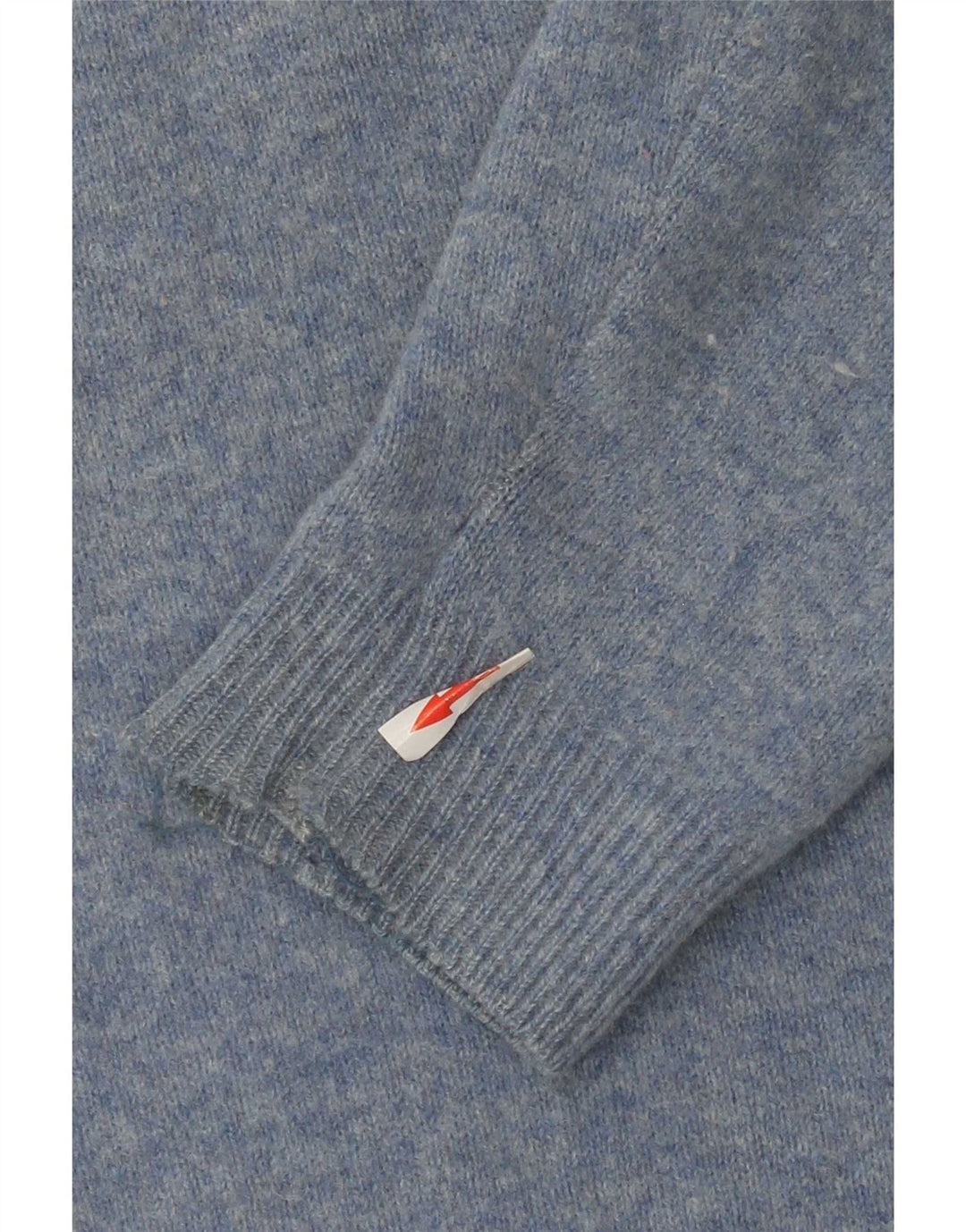 Asics Mens V-Neck Jumper Sweater Large Blue Lambswool