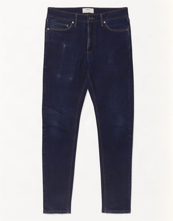 Marks & Spencer Mens Skinny Jeans W30 L31 Navy Blue Cotton