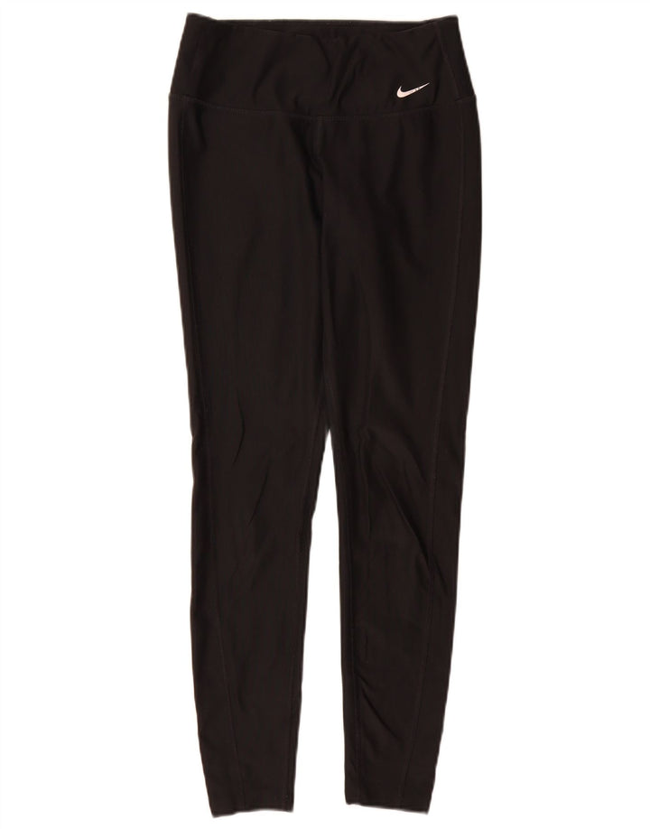 Nike Womens Dri Fit Leggings UK 6 XS Black Polyester