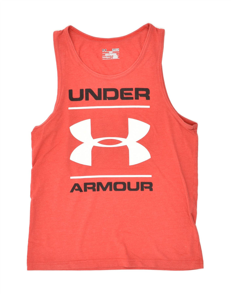 UNDER ARMOUR Mens Heat Gear Graphic Vest Top Small Red | Vintage Under Armour | Thrift | Second-Hand Under Armour | Used Clothing | Messina Hembry 