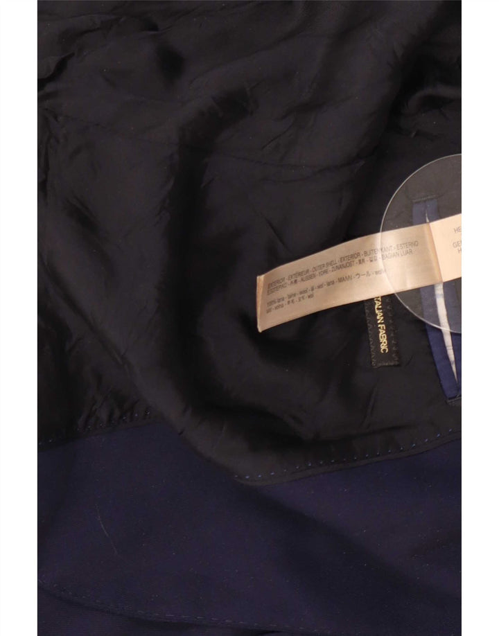Massimo Dutti Mens 2 Button Blazer Jacket EU 54 XL Navy Blue Wool