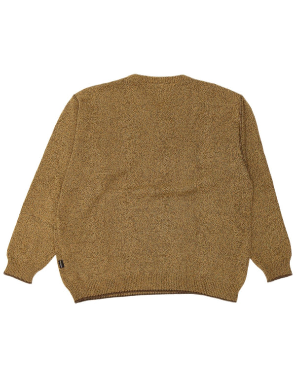 Camel Active Mens V-Neck Jumper Sweater Large Khaki Flecked Cotton