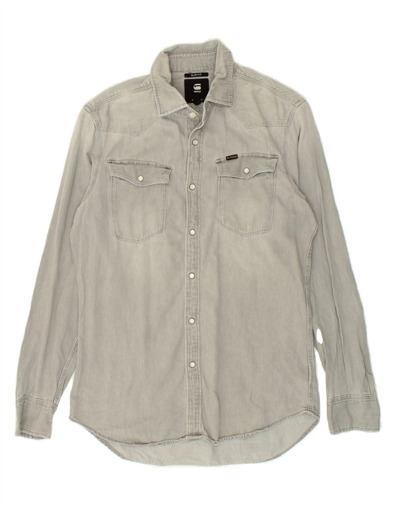 G-STAR Mens Slim Fit Denim Shirt Medium Grey Cotton | Vintage G-Star | Thrift | Second-Hand G-Star | Used Clothing | Messina Hembry 
