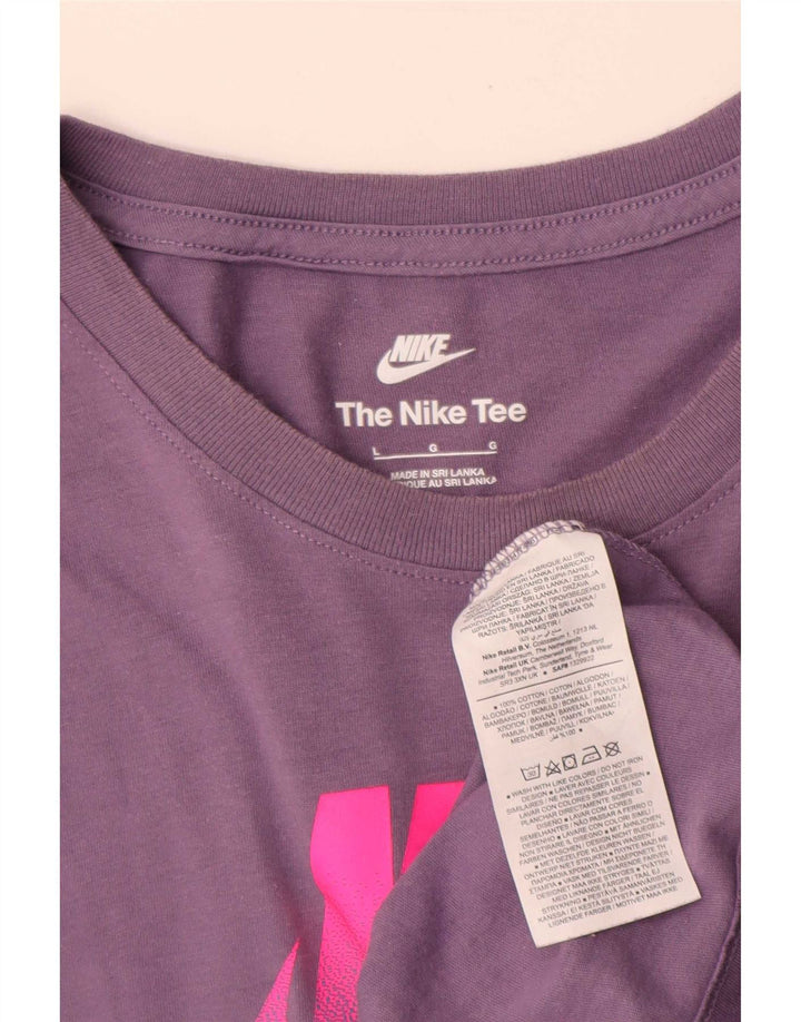 Nike Mens Graphic T-Shirt Top Large Purple Cotton