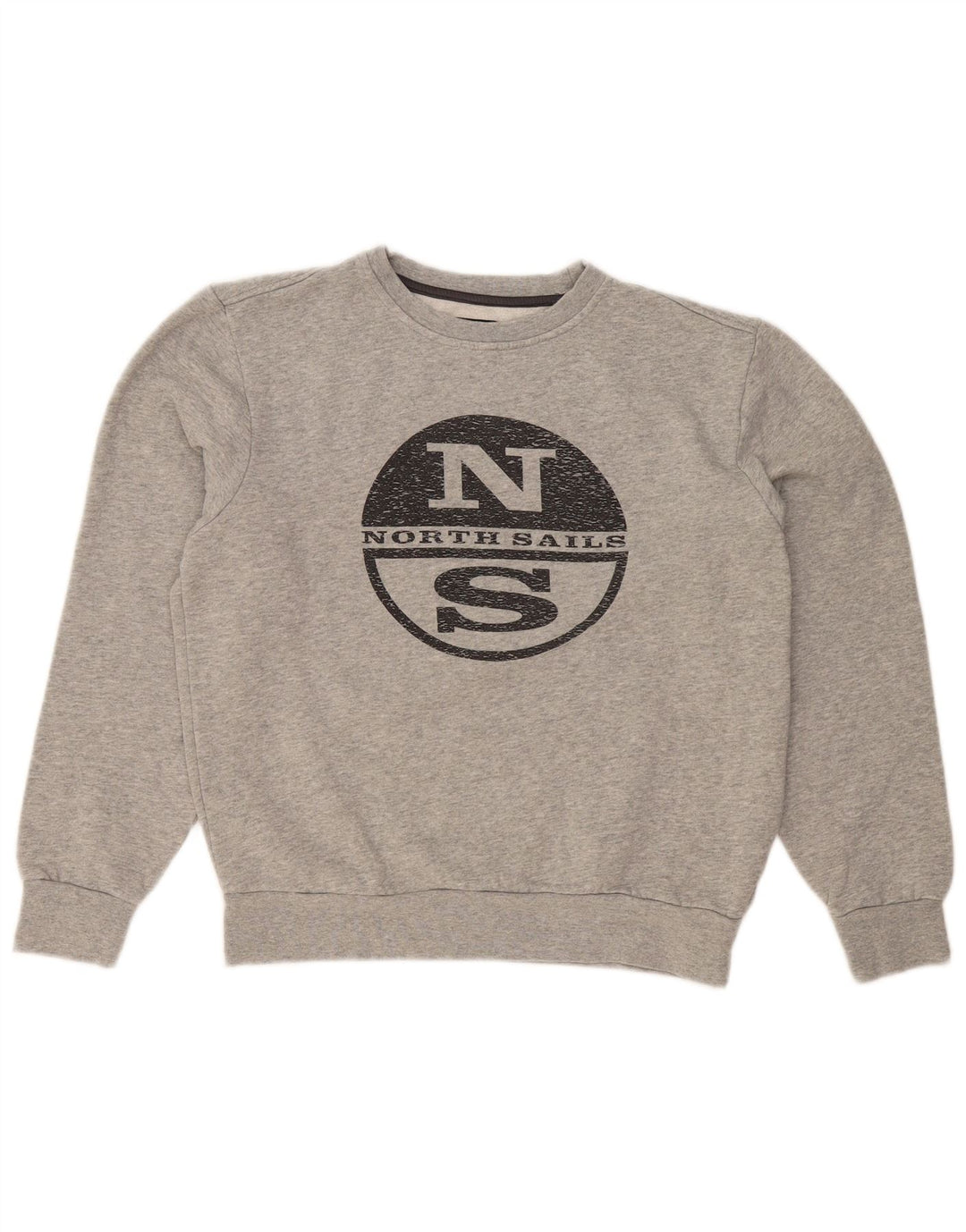 NORTH SAILS Womens Graphic Sweatshirt Jumper UK 14 Medium Grey Flecked