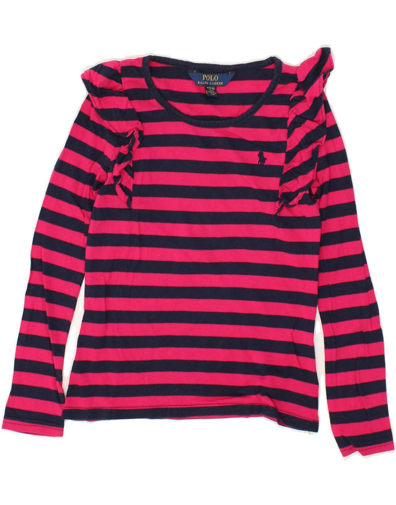 POLO RALPH LAUREN Girls Top Long Sleeve 8-9 Years Medium Pink Striped | Vintage Polo Ralph Lauren | Thrift | Second-Hand Polo Ralph Lauren | Used Clothing | Messina Hembry 