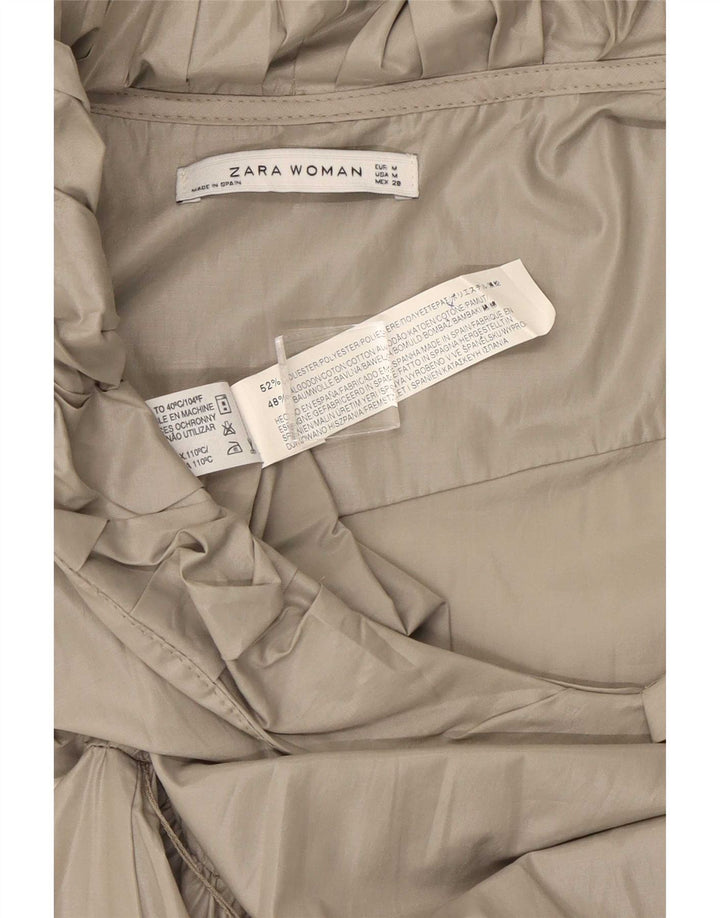Zara Womens A-Line Dress UK 12 Medium Grey Polyester