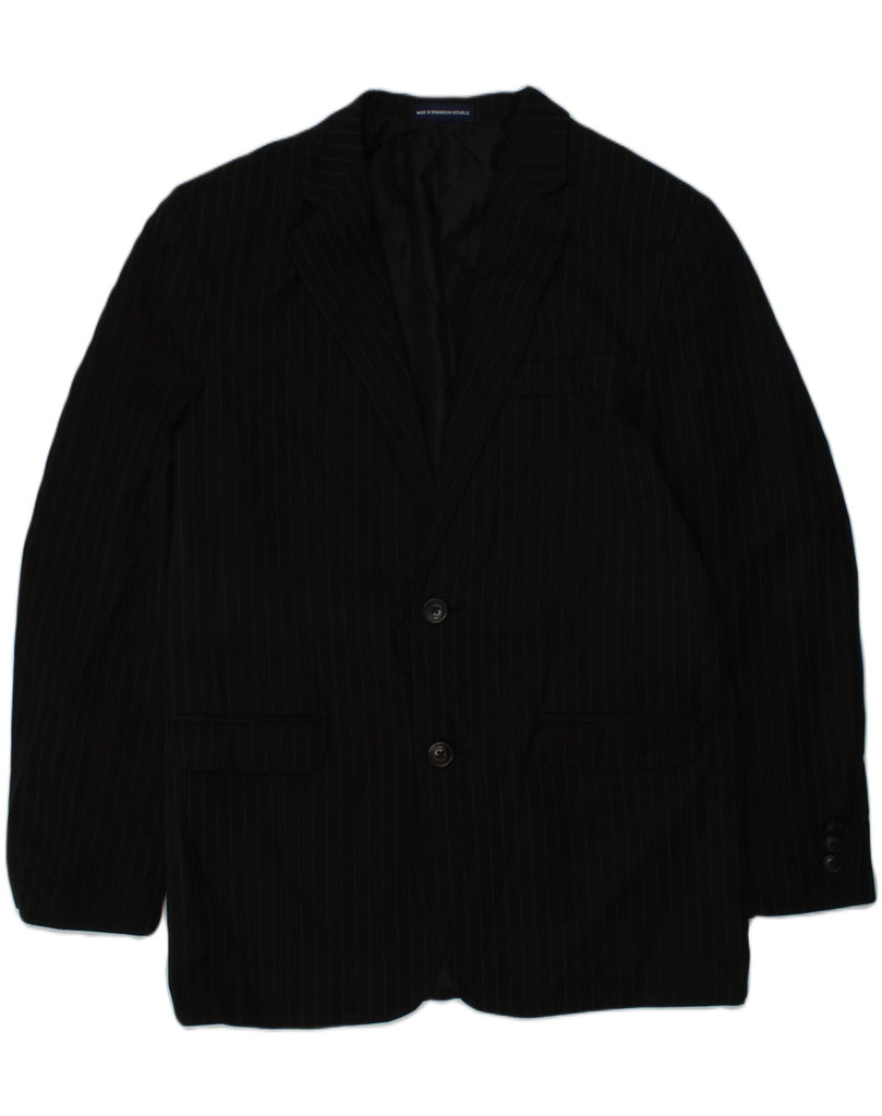 CHAPS Boys 2 Button Blazer Jacket 15-16 Years Black Pinstripe Polyester | Vintage Chaps | Thrift | Second-Hand Chaps | Used Clothing | Messina Hembry 