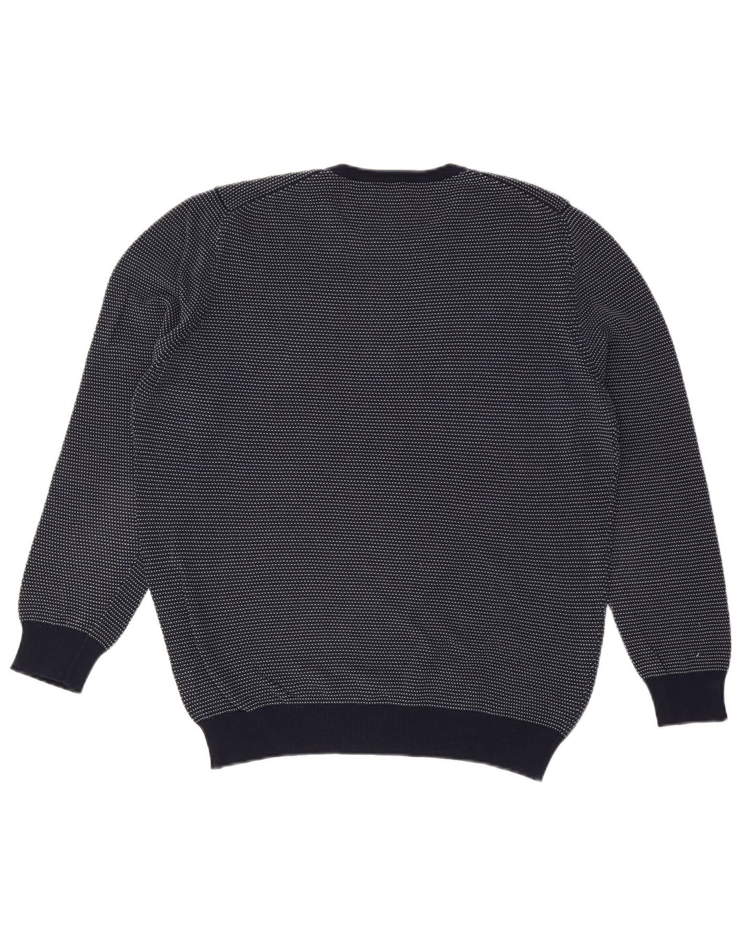 HERNO Mens Crew Neck Jumper Sweater IT 52 Large Navy Blue Cotton