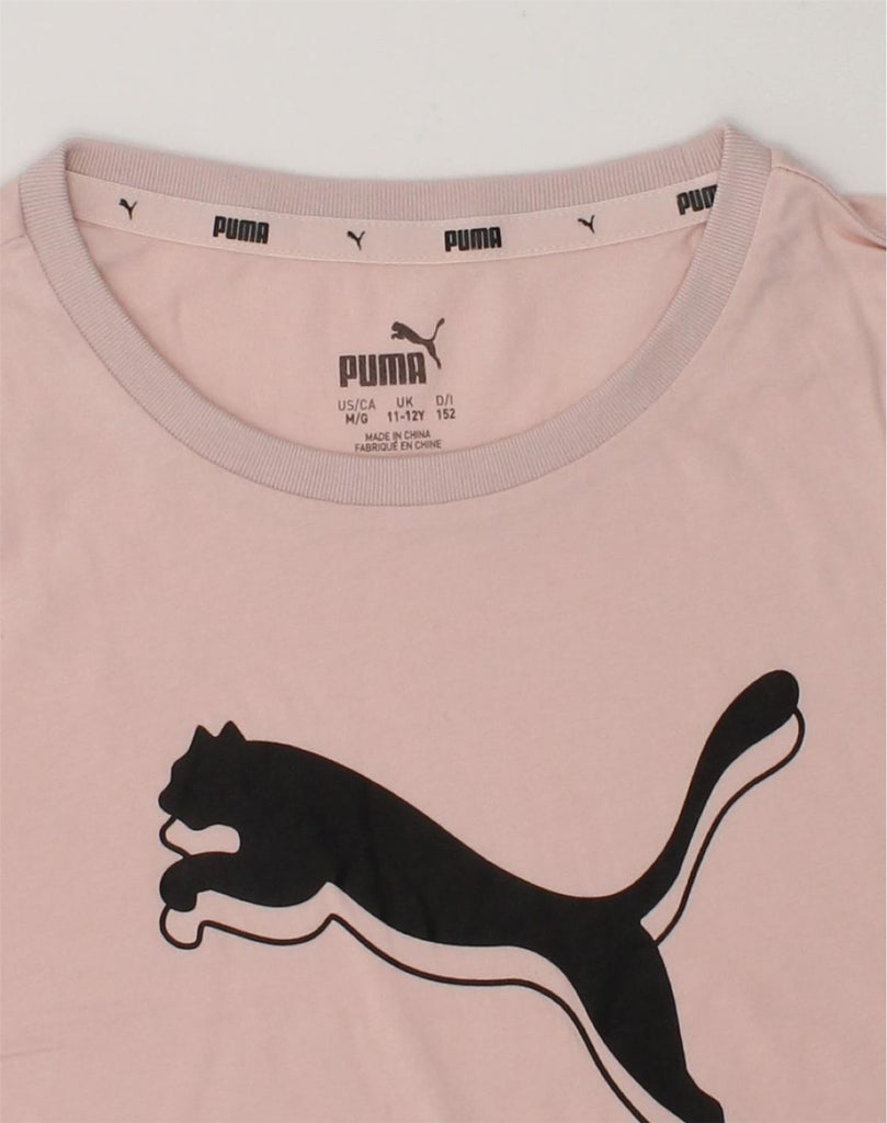 PUMA Girls Graphic T-Shirt Top 11-12 Years Pink | Vintage Puma | Thrift | Second-Hand Puma | Used Clothing | Messina Hembry 