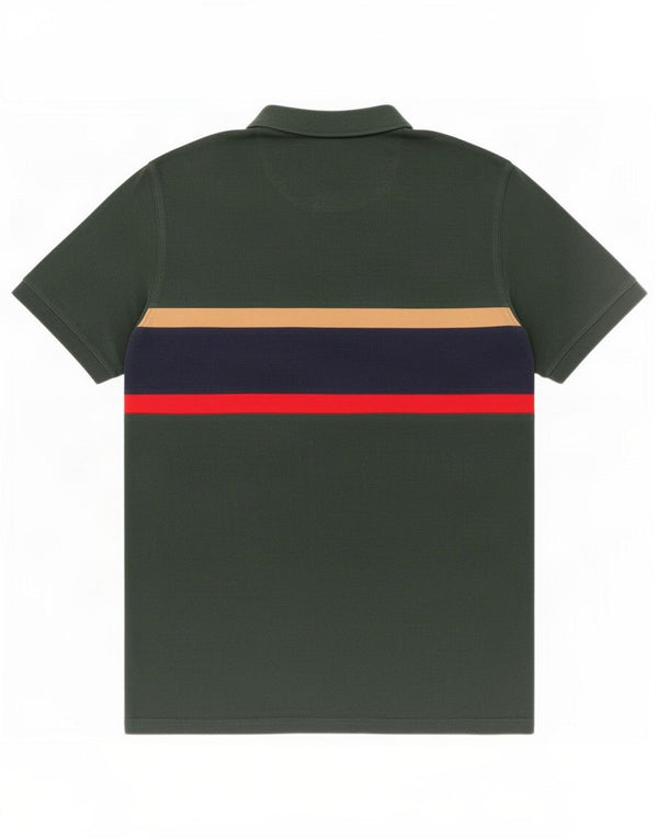 Jack Wills Mens Classic Fit Polo Shirt Large Green Striped Cotton
