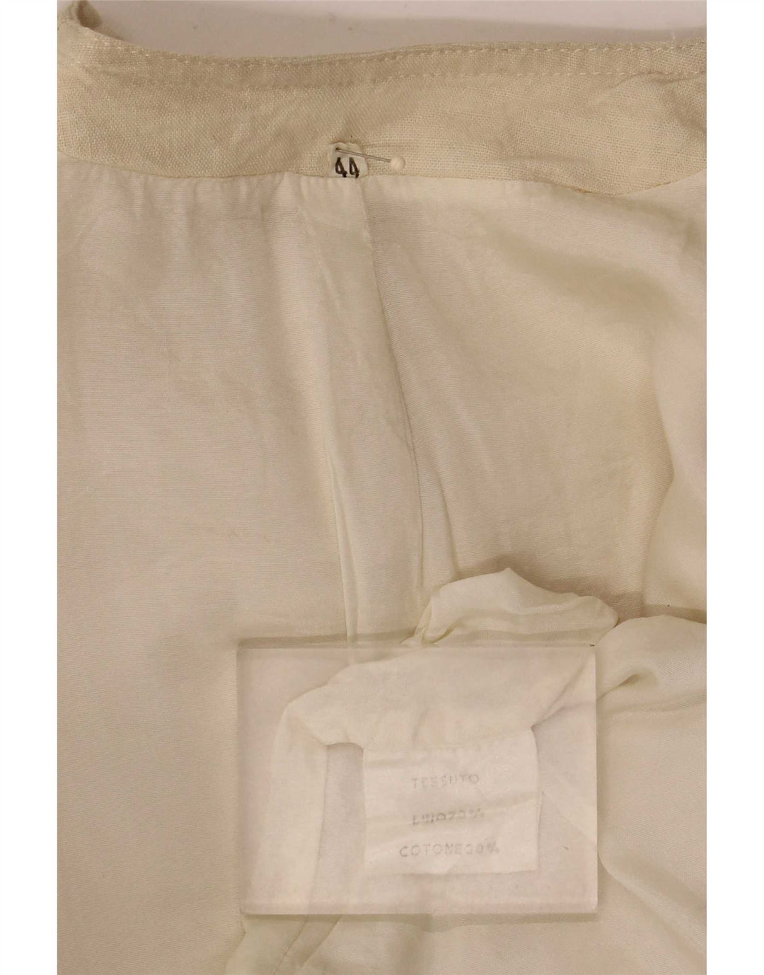 Vintage Womens Bomber Jacket IT 44 Medium Beige Linen