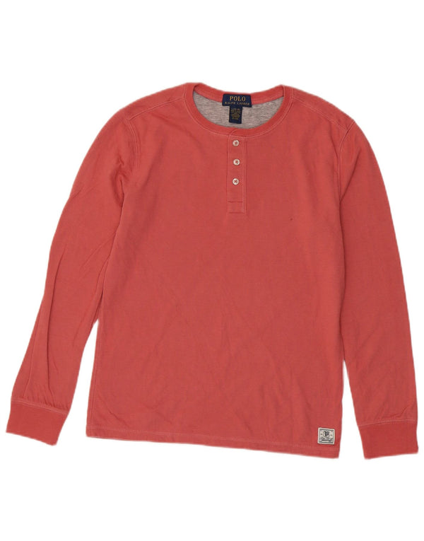 Polo Ralph Lauren Boys Top Long Sleeve 10-11 Years Large Pink Cotton